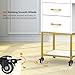 OmySalon Salon Storage Trolley Cart, White Gold Salon Station for Stylist, Beauty Wooden Hair Cabinet with Dryer Holder & Drawer, Hairdressing Tools Organizer Equipment for Spa Barbershop