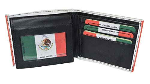 LB LEATHERBOSS Mens Bifold Exotic Wallet Picture Mexican Flag with printed gift box3