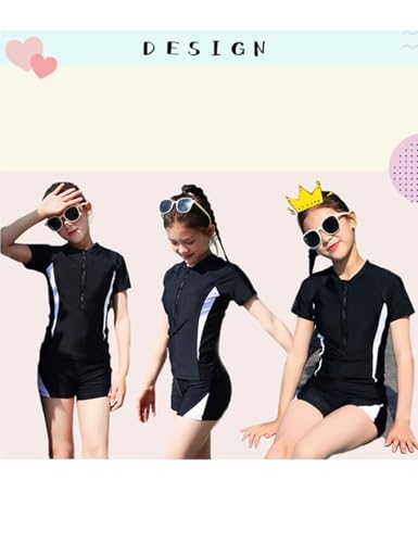 Image of Girls Short Sleeve Rash Guard Sets Swimsuits Two-Piece Beach Swimwear Quick Dry Bathing Suits UPF 50+ 8-16 Years