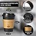 BYSNOW 100 pack 12 oz Thickened Coffee Cups with Lids, Scald Resistant Hot Cups with Sleeve and Straw, To Go Coffee Cups for Home, Office, Cafes and Party (Black 12oz)