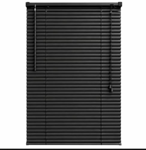 Image of Ruby Deals PVC Venetian Blind Blinds Window (Black 60W x 150H cm)
