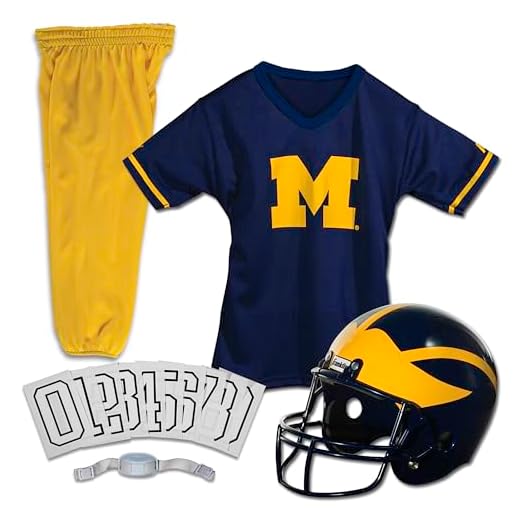 Franklin Sports NCAA Michigan Wolverines Kids College Football Uniform Set - Youth Uniform Set - Includes Jersey, Helmet, Pants - Youth Medium