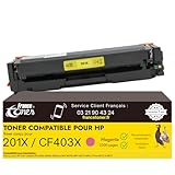 HAUT RENDEMENT – Jusqu’à 2800 pages : Toner compatible pour HP 201X offrant un rendement supérieur (2800 pages pour le toner 201X Noir et 2300 pages pour chaque toner 201X Cyan, Magenta ou Jaune, à 5% de couverture papier A4) pour des impressions nettes et durables, idéale pour un usage quotidien ou professionnel. Remplace CF400X CF401X CF402X CF403X et 201X.