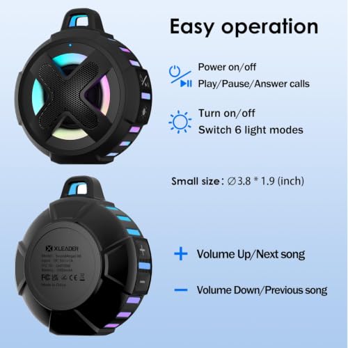 Upgraded, Pro Bike Speaker, with Pro Handlebar Mount, Bluetooth V5.4, IPX7 Waterproof, Silicone Case, Broadcast Navigation,10W Bassup, 15-24H Playtime, Hook, Bicycle, Motorcycle, Bike Accessories by XLEADER - Used condition - Image 3