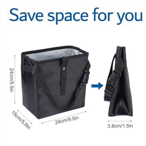 Papelera de coche impermeable con correa ajustable para evitar derrames de líquidos 7