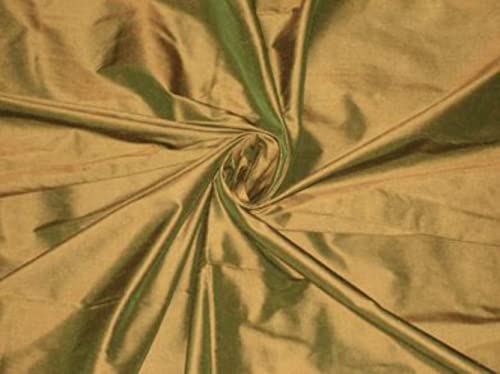 Soie dupioni vert kaki de 137 cm de large pour rideaux et couture