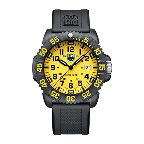 Luminox G Kollektion Sea Lion X2.2055.1 Herrenuhr 44mm - Taucheruhr mit Datumsanzeige schwarzes Gehäuse/Armband/Ziffern gelbes Zifferblatt 100m wasserdicht