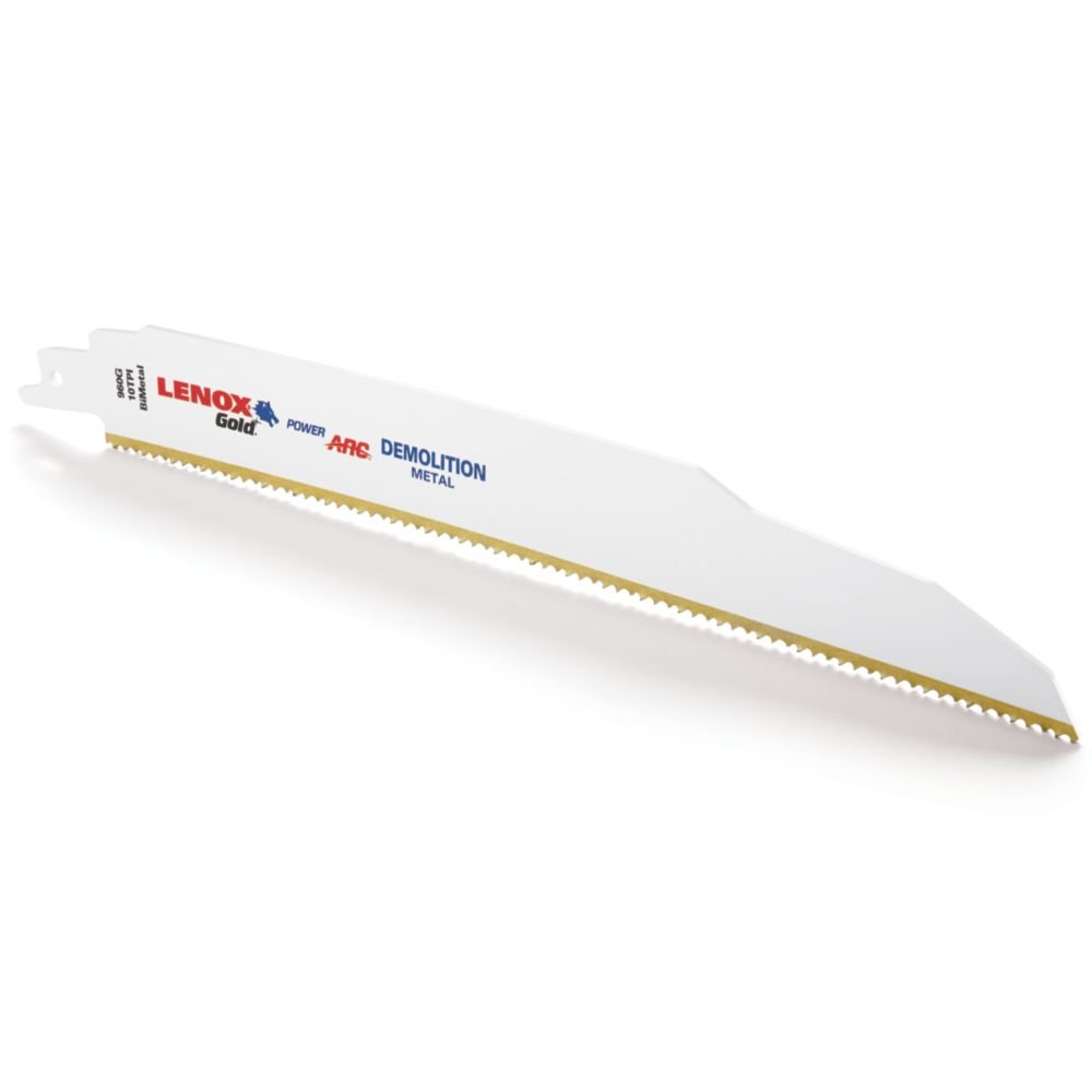 LENOX Gold Power Arc Demolition Recip Saw Blades – 9-inch, 10 TPI, 5-Pack, For Nail-Embedded Wood & Cast Iron