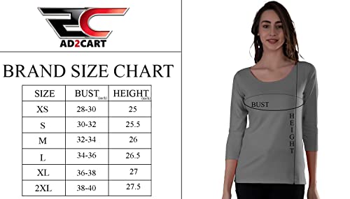 Image of A5017 Women's Scoop Neck 3 /4 Sleeve T-Shirt for Women