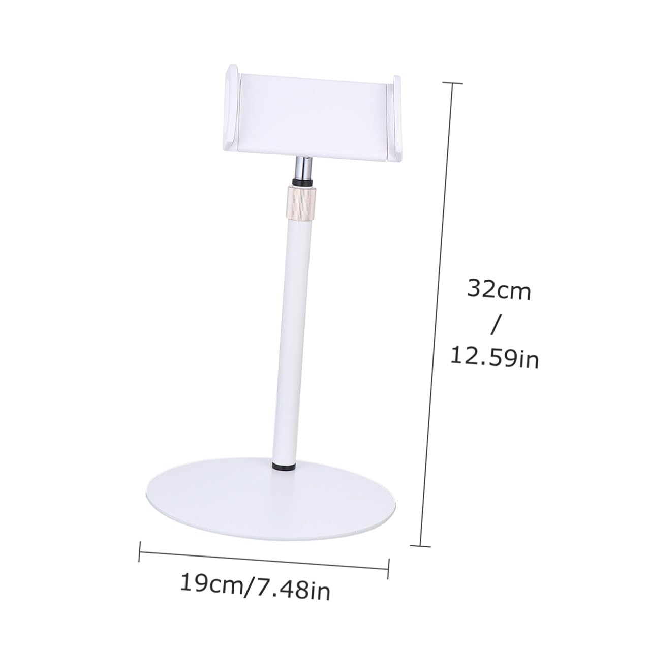 Supporto Tablet Regolabile Tablet Dock in Metallo e Abs Bianco Compatibile Telefoni Cellulari Resistente All'usura