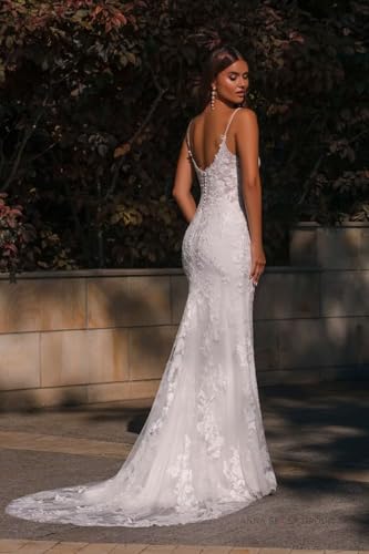 Mermaid Wedding Dress for Bride 2025 Ivory Off Shoulder Boho Wedding Gown with Train US03