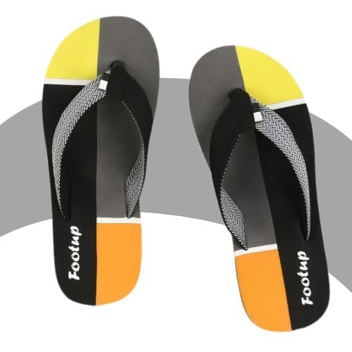 Image of Men's Orthopedic Comfort Flip Flops with Soft Fabric Straps | Cushioned Anti-Skid Footbed Slippers for Men | Lightweight Walking Flip Flops for Home, Outdoor, Indoor Use