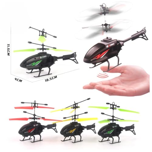 Image of RC Helicopter with Hand Gravity Sensor for Kids 4+, Flying Remote Control Helicopter Toy, Chargeable with 3D LED Light Safety Sensor, Indoor Outdoor Play, Gift for Boys & Girls (BlackRed)