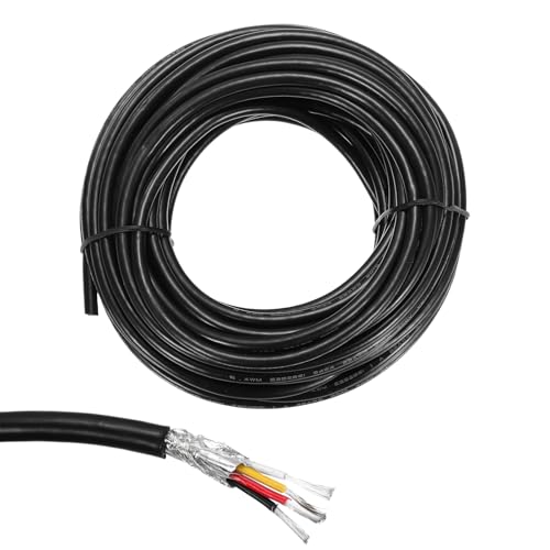 Câble blindé 22AWG 4 conducteurs en PVC sourcing map de 15,2 m pour câblage domestique