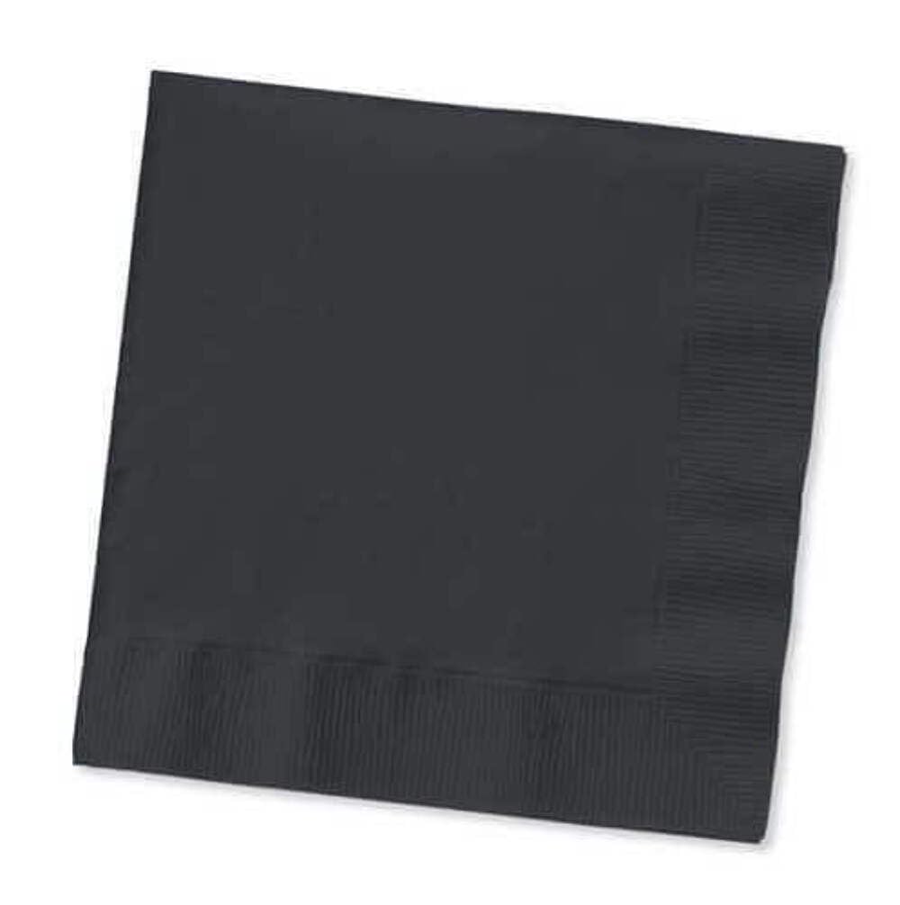 Touch Of Color 3 Ply Beverage Napkins, Black Velvet, 50/Pack (57134B)