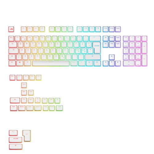 Capuchons Pudding blancs PBT doubleshot pour clavier mécanique custom ISO ANSI 75 et 60 pourcent