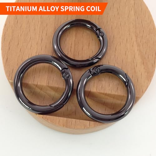 BigCheer 15pcs 33mm karabiner rund Schwarz, Sehr Robust Zinklegierung Runde Karabiner, Schlüsselring, Für Schlüsselanhänger Tasche Schmuck Diy Handwerk Machen