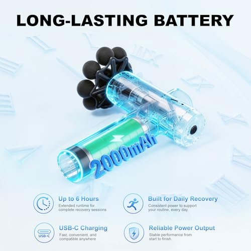 Image of LEERCON Massage Gun Deep Tissue Back Massager for Pain Relief with 9 Heads | Electric Muscle Massage Gun with 9 Heads and 6 Speeds Percussion Massager for Athletes Gifts for Women Men Father's Day Black