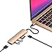 Produktbild SATECHI USB-C Hub Slim Multiport Adapter V2 mit 60W USB C PD, 4K HDMI (60Hz), Micro/SD Kartenleser, USB 3.0 - Für M2/ M1 MacBook Pro/Air, M2/ M1 iPad Pro/Air, M2 Mac Mini, iMac M1 (Gold)