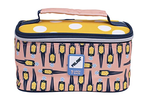 MILAN® Bolsa isotérmica porta alimentos pequeña con 1 recipiente (1,5 l) serie especial Swims 2, rosa y amarillo