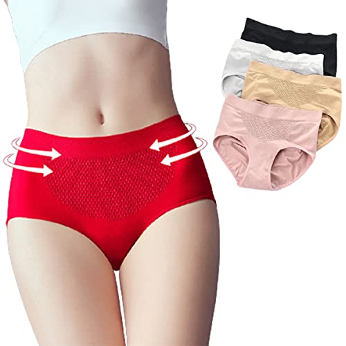 QUITENL 5Pcs Honeycomb Panties, 3D Butt Lift Breathable Panties, Moisture Wicking Panties for Women, Seamless Panties for Women No Show (5PCS)