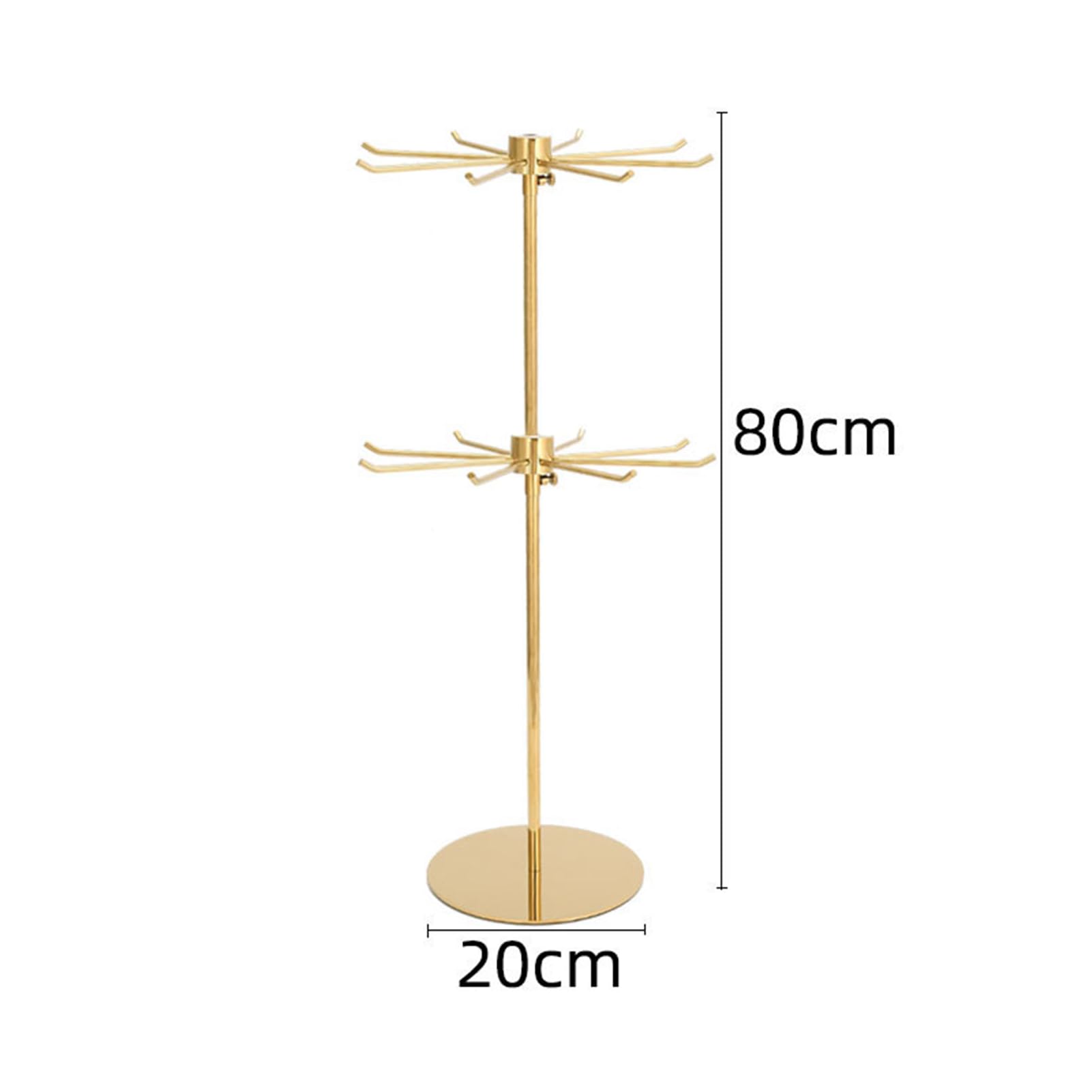 Présentoir à Bijoux Rotatif à 3 Niveaux, Tour à Bijoux Suspendue en métal avec Crochets pour Boucles d'oreilles, Colliers, Chaussettes, Chapeaux, écharpe