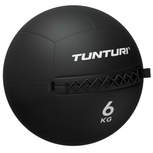 Tunturi Platinum Wall Ball - 6kg - Negro - incl. aplicación gratuita de fitness