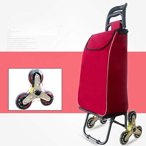 Carrito de la Compra con Ruedas, Carro de Compras Aluminio Plegable con Ruedas for Subir escaleras Multicolor(G)