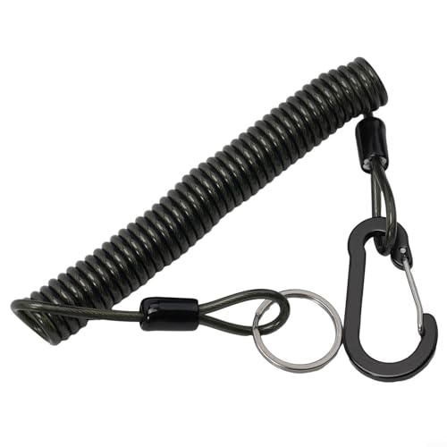 Heavy Duty 50kg Fishing Pliers Lanyard, 1.2M Stainless Steel Wire Spring Rope for Lure Pliers, Anti-Lost Tool Strap for Fishing Rods and Outdoor Gear（1.2M）