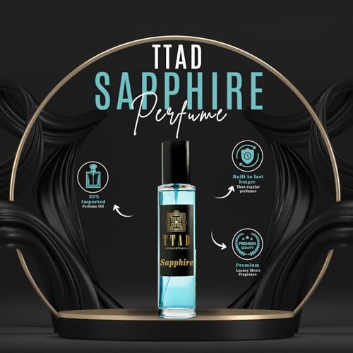 Image of TTAD Sapphire Luxury Perfume for Men 30ml | Long Lasting Aquatic Eau De Parfum | Fresh Watermelon, Lavender & Bergamot with Lotus, Jasmine, Sandalwood & Musk | Premium Daily Fragrance for Men