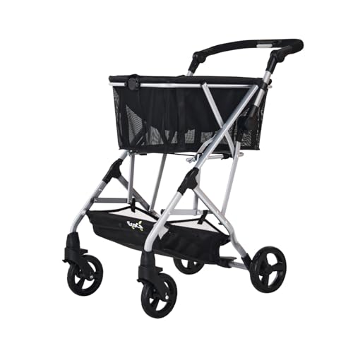 EcoCa エコカ プレミア 【マイバッグセット】 (本体:シルバー/バッグ:ブラック) ショッピングカート 買い物カート ハンドル調整 新生活 キャリーカート 折りたたみ 軽量 4輪 買い物 コンパクト 台車 <EP110S>