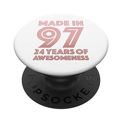 Regalos de 24 cumpleaños Hombre Mujer 24 años Hijo Hija 1997 PopSockets PopGrip: Agarre intercambiable para Teléfonos y Tabletas