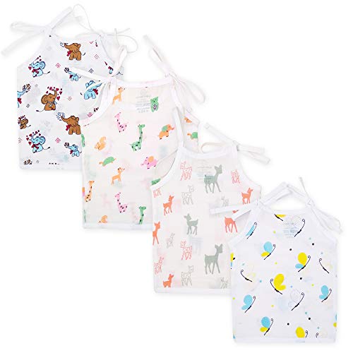 Image of The Boo Boo Club Safari Dreams: 100% Muslin Organic Cotton Animal Print Knot Jabla for 3-6 Months Baby Boys and Girls - A Multicolour Marvel for Your Toddler's Comfort and Style! | Set of 4|