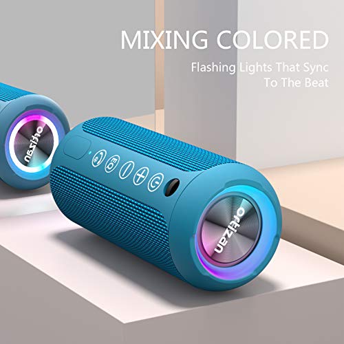 Ortizan X8Pro & X10 Blue, Portable Wireless Bluetooth Speakers, Ipx7 Waterproof Shower Speaker With Deep Bass/Led Light/30H Battery/Tf Card/Aux, True Wireless Stereo Speaker For Indoor&Outdoor #TOP1