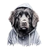 GRAZDesign Sticker mural motif chien Terre-Neuve pour salon, chambre à coucher, chambre d'adolescent, 72 x 57 cm