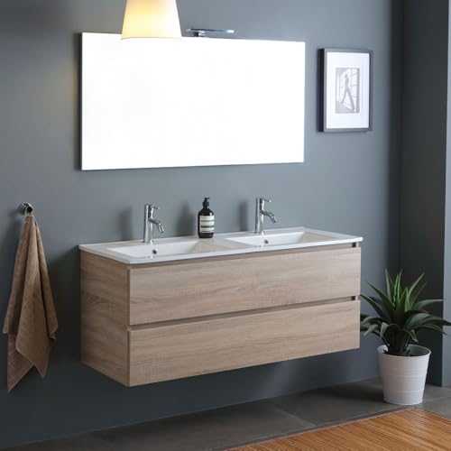 Kiamami Valentina - Mobile bagno sospeso doppio lavabo con cassetti