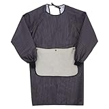 SAFIGLE Arbeitsschürze aus Polyester mit Taschen Verstellbare Langarmschürze für Damen und Herren Waschbare Mehrzweck Schürze für Gastronomie und Küche