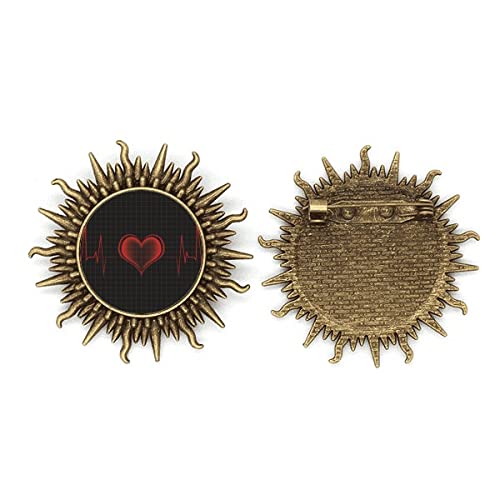 Broche cœur électrocardiogramme métal bijou blouse infirmière