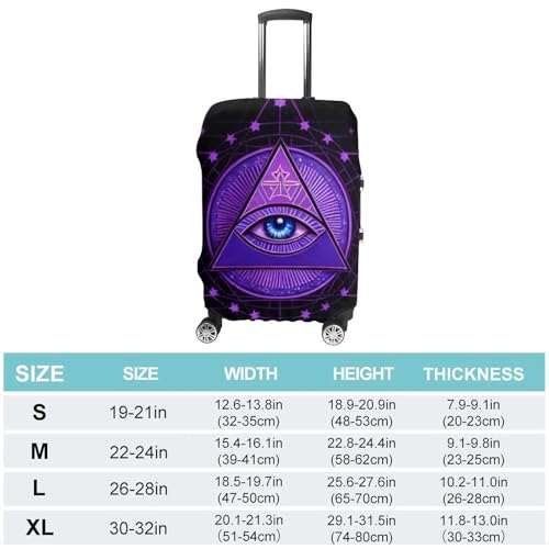 Blue Triangle Eye Stars Masonic Symbol Art Zipper Travel Luggage Suitcase Protector Baggage Cover Anti-Scratch Luggage Case Waterproof Protective Cover for 19-32 inch Suitcase, 3D Print2