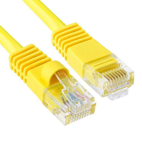 Cable de red Cat5e RJ45 patch amarillo 5 pies miniatura 1