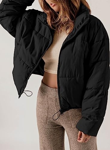Dokotoo Womens Winter Quilted Jackets Long Sleeve Full Zip Puffer Jacket Coats with Pockets2
