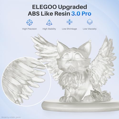 Image of ELEGOO ABS-Like Resin 3.0 Pro, 3D Printer Resin with Low Viscosity and High Precision, 405nm Rapid UV-Curing Photopolymer Resin, 3D Resin for LCD /DLP 3D Printing, Clear 2000G