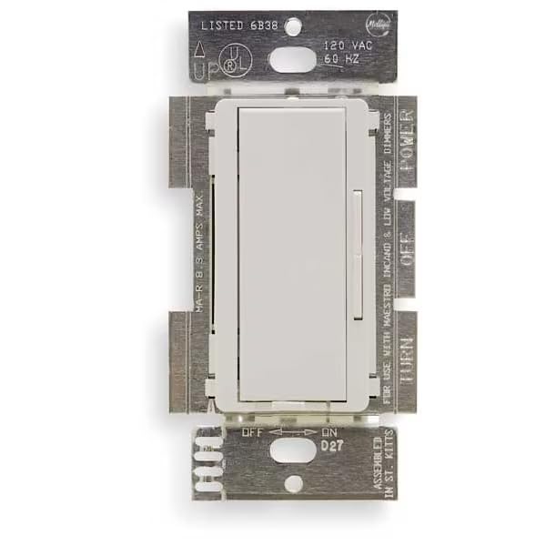 Lighting Dimmer, 120V, White, Rocker, Mfr: MA-R-WH-A