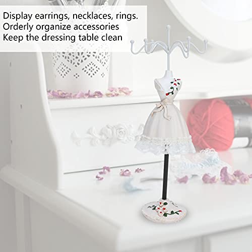 Necklace Stand Jewelry Organizer Display Stand Jewelry Holder Jewelry Stand Display Earrings Necklace Storage Polyresin Doll Holder with Rotatable Bracket Free Standing Necklace Holder Display(#1) - Image 3