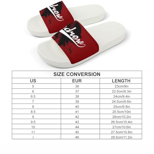 Custom Sports Slides Personalized Slippers - Baseball Sandals Quick Drying Softball Slippers Indoor Outdoor,Gifts for Men Youth Boy (White,Style 33)2