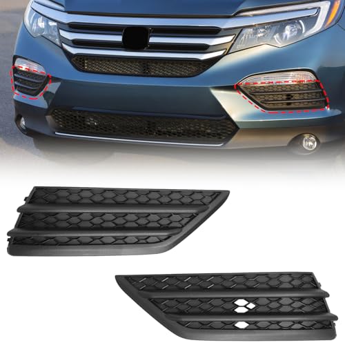 BXZ Front Bumper Insert Fog Light Lamp Cover Outer Grille Pair for 2016 2017 2018 Honda Pilot LX EX EX-L