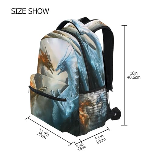 Dragon Lovely Backpack for School Boys Girls Adults Kids Bookbag Laptop Bag 18L4