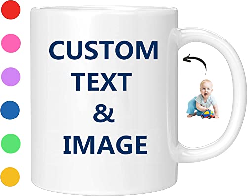 Baosity Custom Photo Coffee Mug, Personalized Mug w/ Picture, Text, Name - Personalized Gifts for...