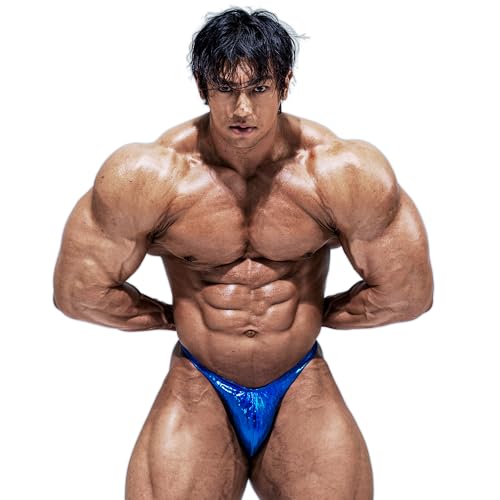 FIED Bodybuilding Posing Trunks – Handmade in Korea, Competition-Ready - HOLOGRAM The Blue (US, Alpha, X-Large, Regular, Regular, THE-BLUE)