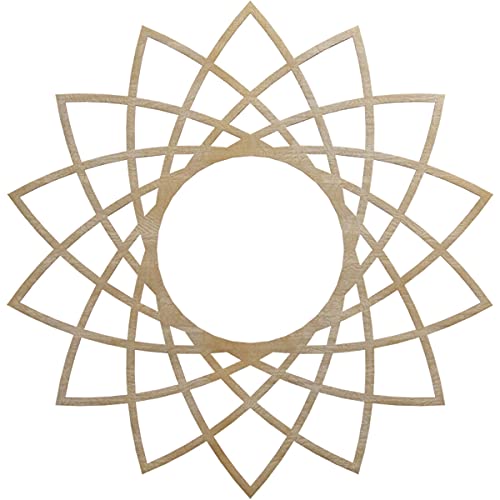 Image of Ekena Millwork 32 inchOD x 12 3 /8 inchID x 1 /4 inchT Eleanor Wood Fretwork Pierced Ceiling Medallion, Birch